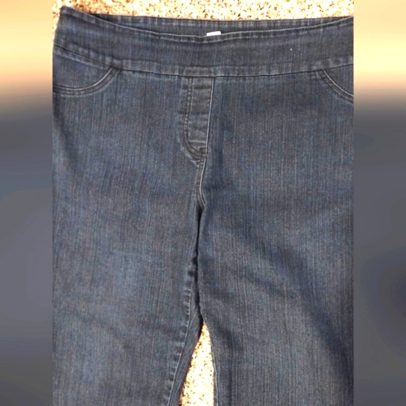 💸$13 Basic Editions Woman High Waisted Flair Leg - 20W Blue Dark Denim - Picture 4 of 5